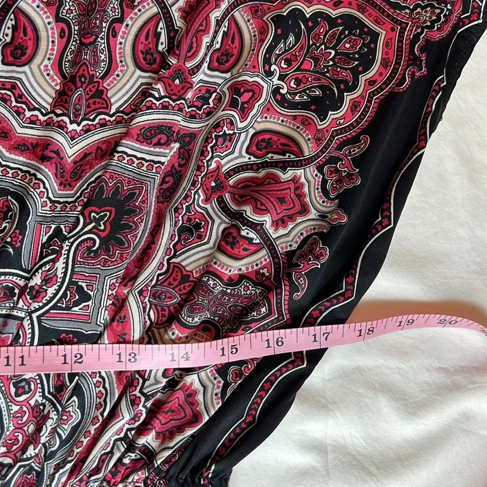 HeartSoul L Black/Burgundy Patterned Blouse - Picture 12 of 13